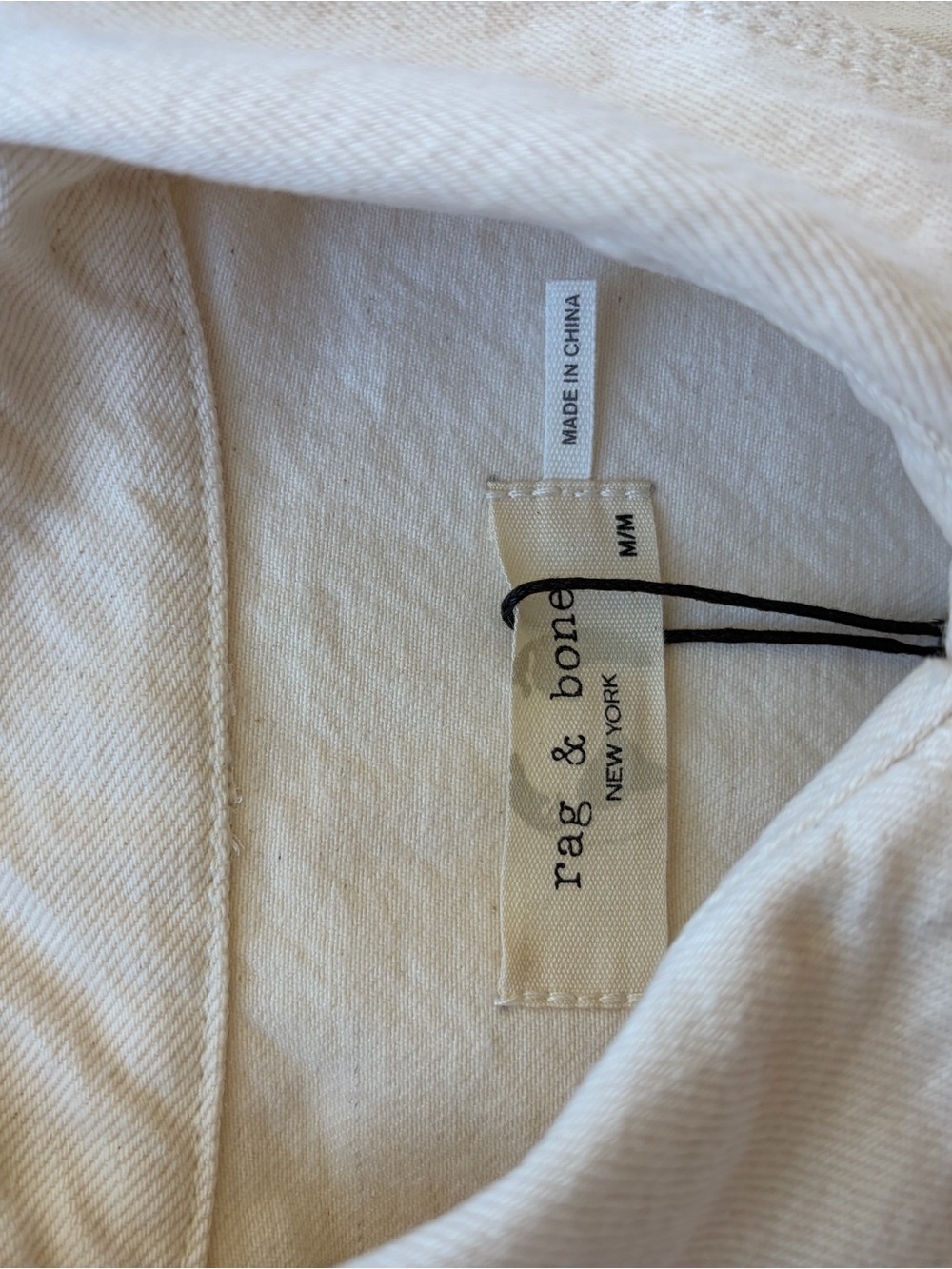 rag & bone Off-White Cream Collared Shirt - Picture 8 of 11